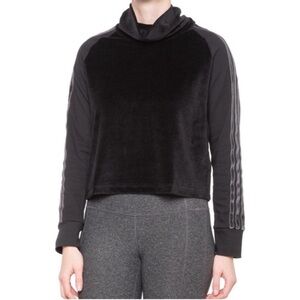 Adidas Women's Sport ID Velour Cropped Long Sleeve Top Size L
